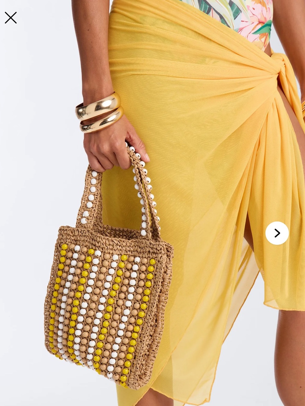 Vacation Time Straw Beaded Satchel Handbag